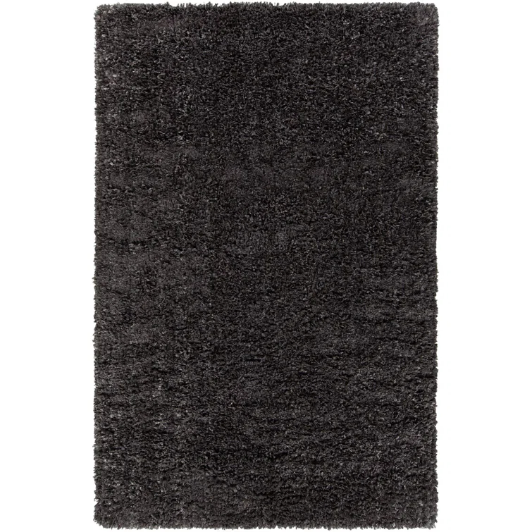 Jolynn Textured Contemporary Shag Charcoal Area Rug