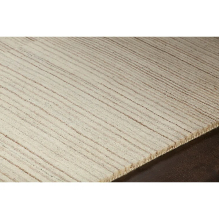 Bohemian Chic Hand-Knotted Wool Rectangular Area Rug, 9' x 13', Brown