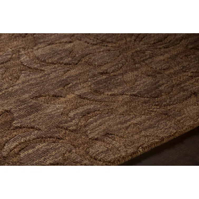 Rekha Patterned Tranditional Brown Area Rug