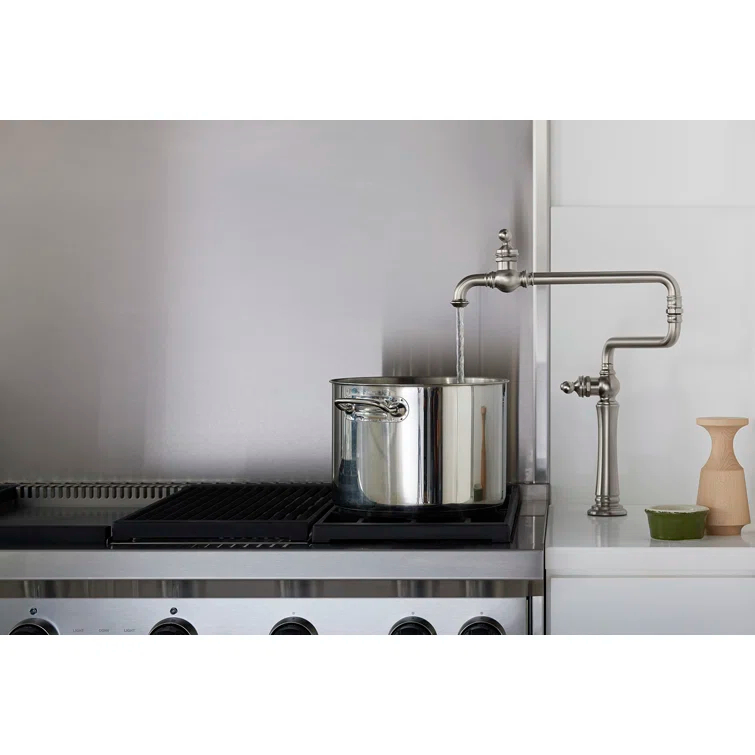 Artifacts® Single-Hole Deck-Mount Pot Filler with Extended Spout