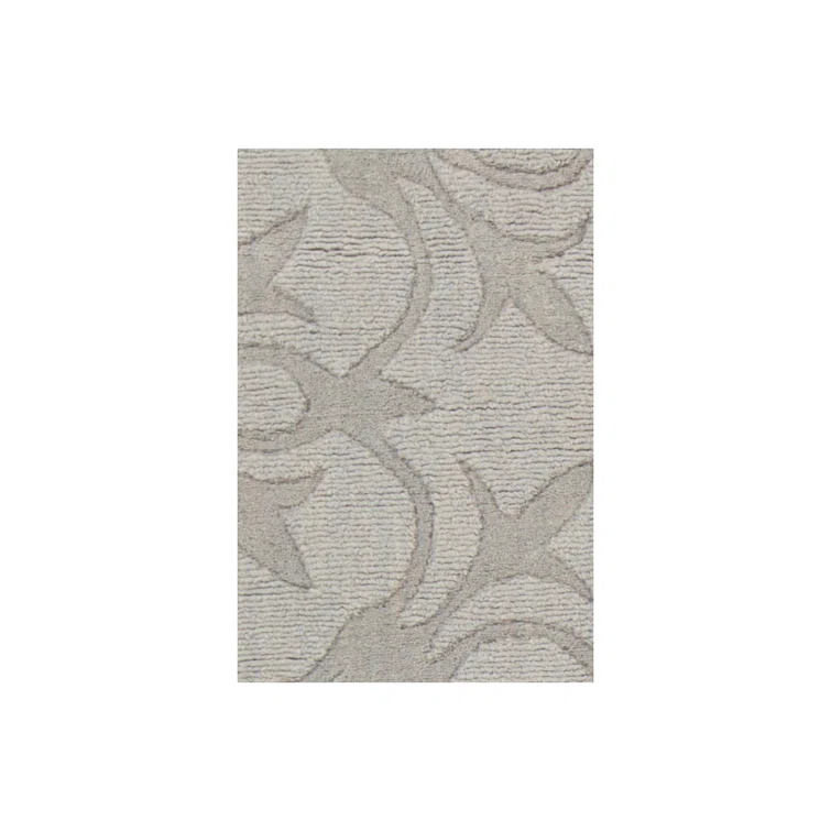 Rekha Geometric Handmade Wool Gray Area Rug