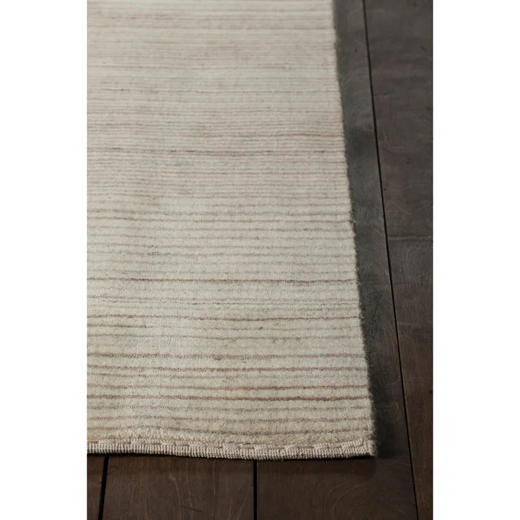 Bohemian Chic Hand-Knotted Wool Rectangular Area Rug, 9' x 13', Brown