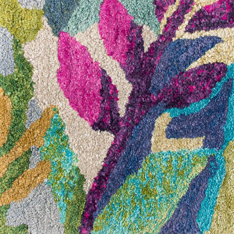 Galleria Floral Handmade Tufted Wool Blue/Green/Yellow Area Rug
