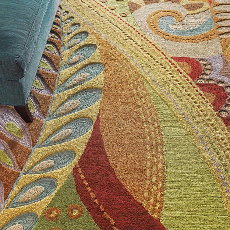 Art and Soul Handmade Tufted Wool Yellow/Green/Red Area Rug