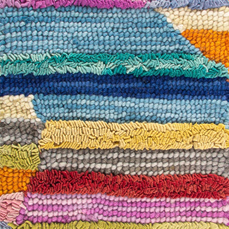 Jubilee Striped Handmade Tufted Wool Orange/Purple/Blue Area Rug