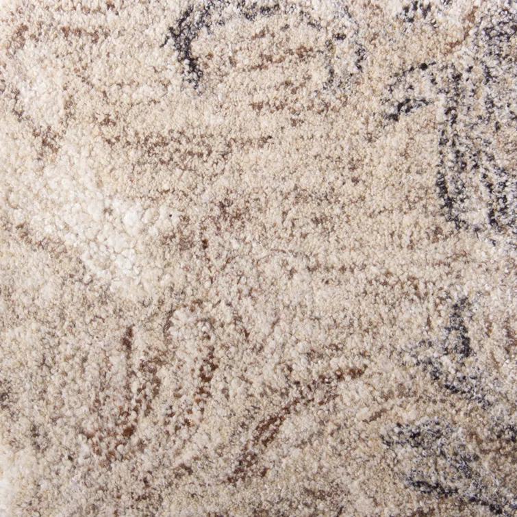 Carrera Damask Handmade Tufted Wool Stone Area Rug