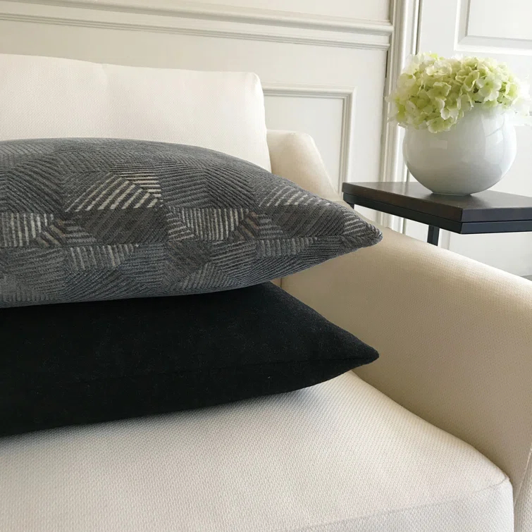 Heathered Wool Vincent Textured Square Pillow Cover & Insert
