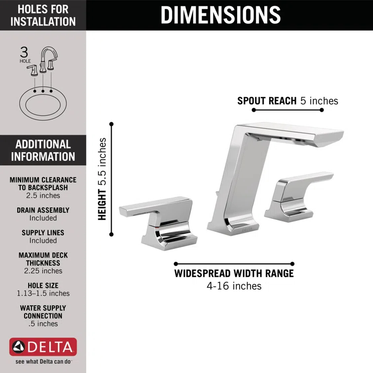Pivotal Widespread Bathroom Faucet with Drain Assembly