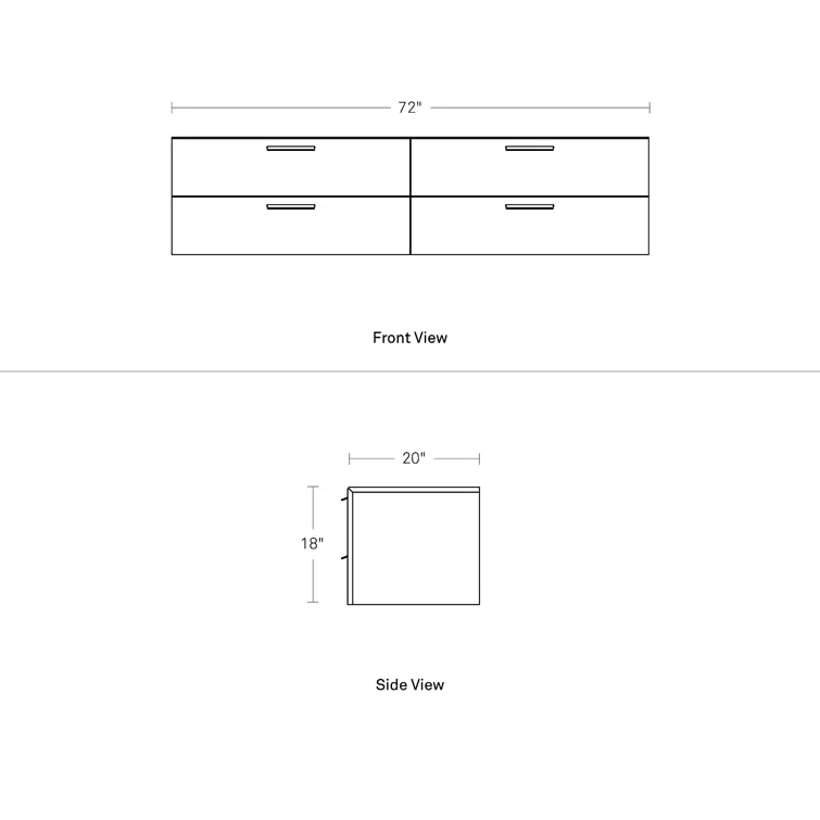 Shale Solid Wood 72'' W 4 - Drawer Dresser