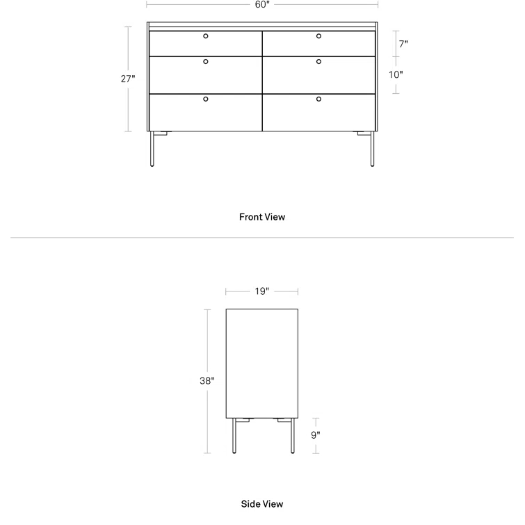 Peek 60'' W 6 - Drawer Dresser