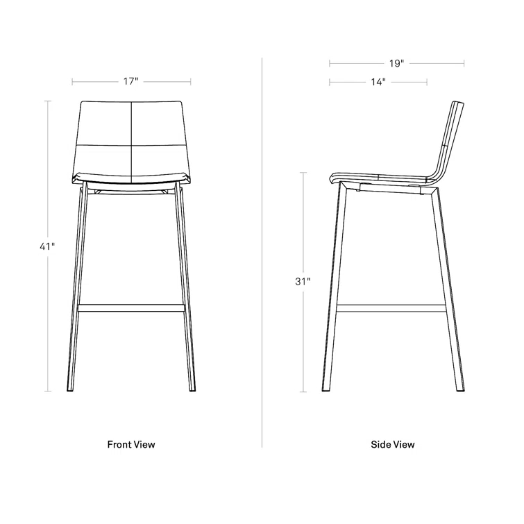 Between Us Upholstered Counter Stool with Metal Frame