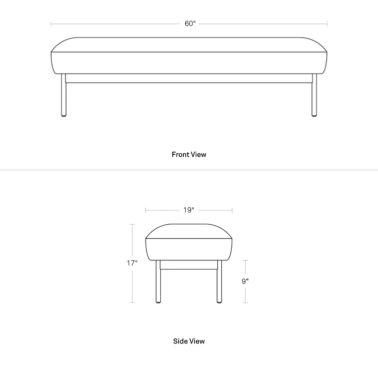 Puff Puff Polyester Upholstered Bench