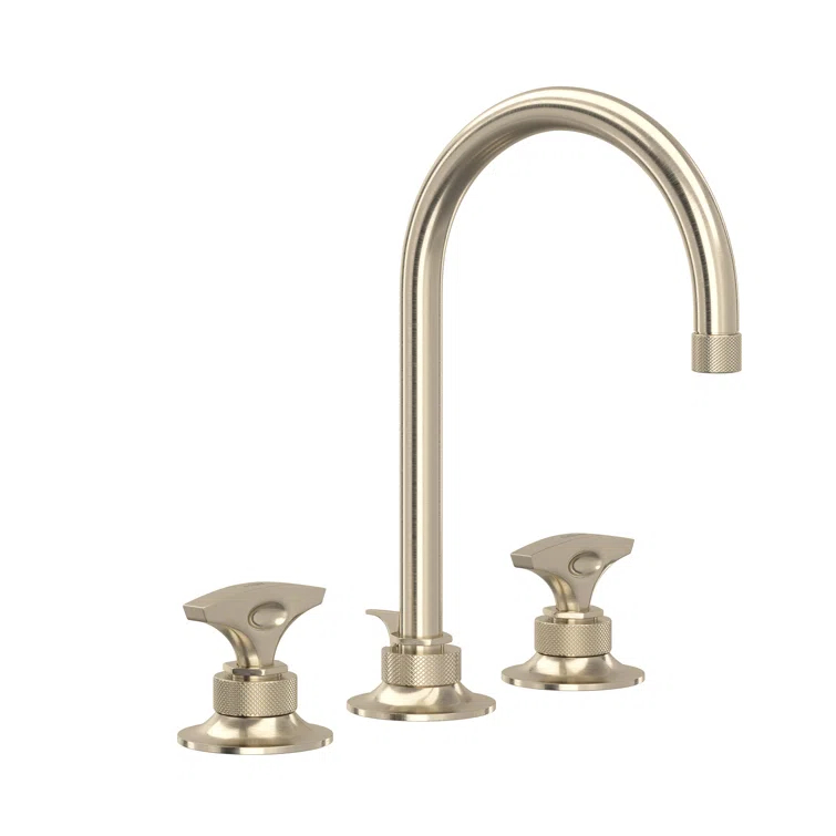 Rohl MB2019DMSTN-2 Graceline Widespread Lavatory Faucet With C-Spout