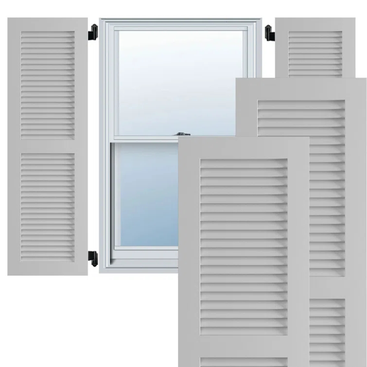 True Fit PVC Two Equal Louver Shutters