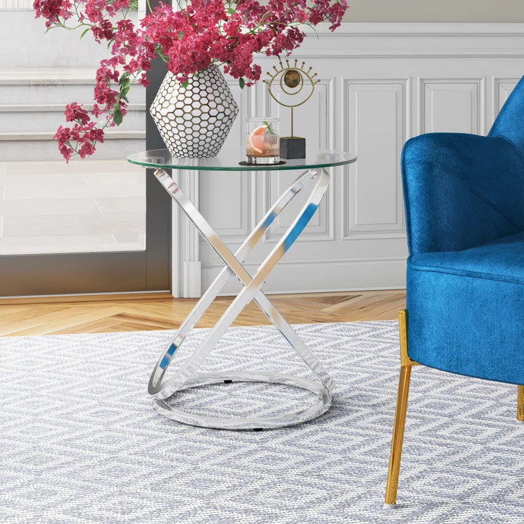 Etta Avenue™ Dimitri Glass Top End Table