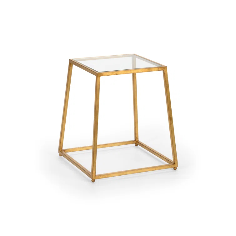 Chelsea House Bauhaus Glass Top End Table