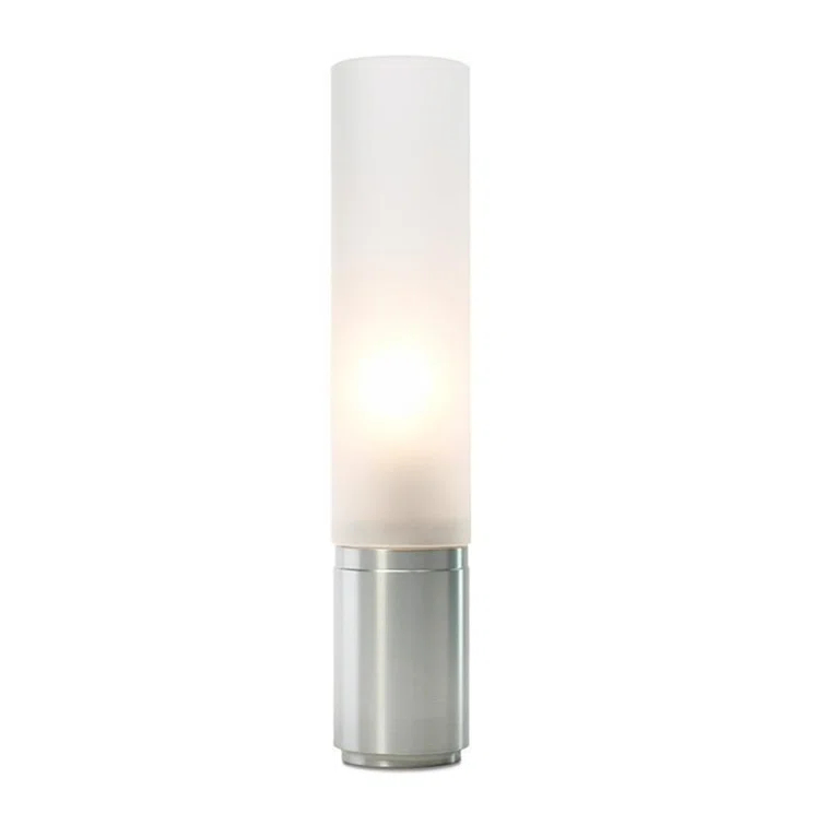 Elise 18" Silver Machined Aluminum Table Lamp with Frosted Acrylic