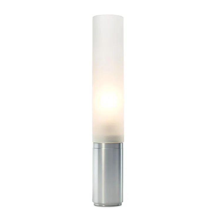 Elise 18" Silver Machined Aluminum Table Lamp with Frosted Acrylic