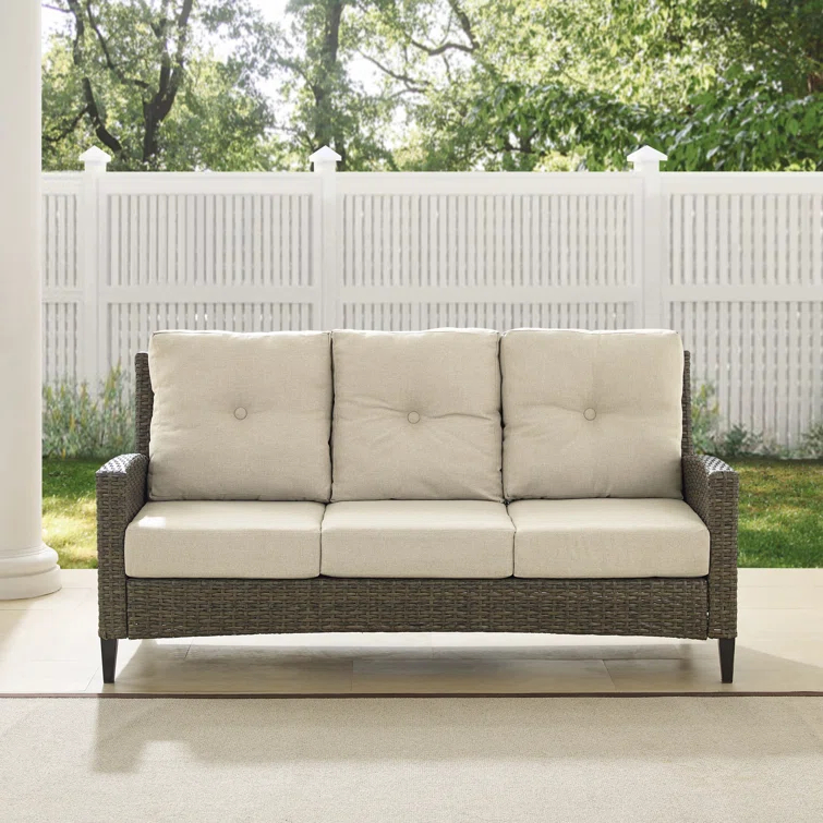 Rockport 77.13'' Polyethylene (PE) Wicker Outdoor Patio Sofa