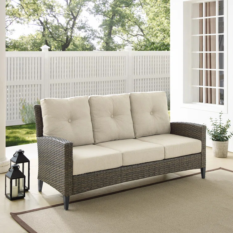 Rockport 77.13'' Polyethylene (PE) Wicker Outdoor Patio Sofa