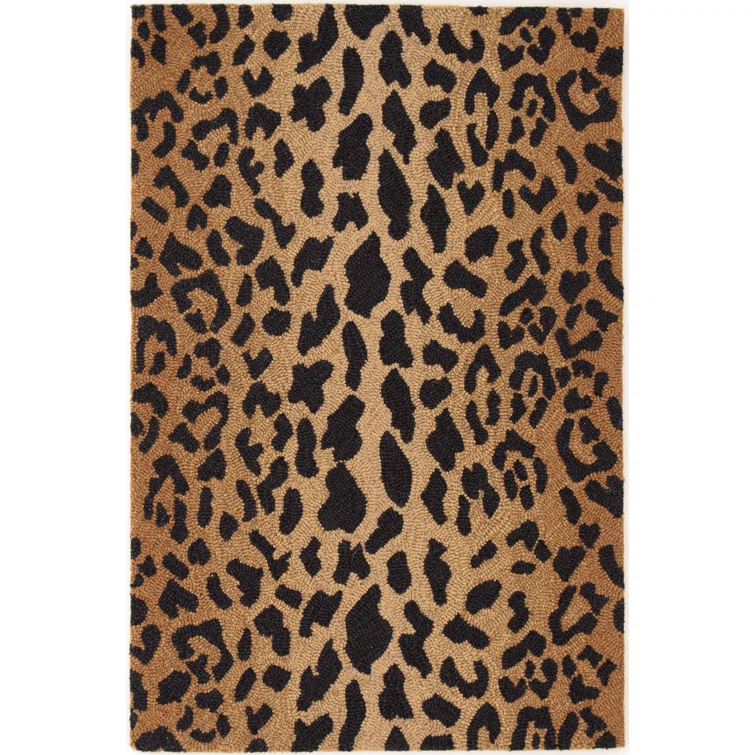 Leopard Hand Micro Hooked Wool Rug