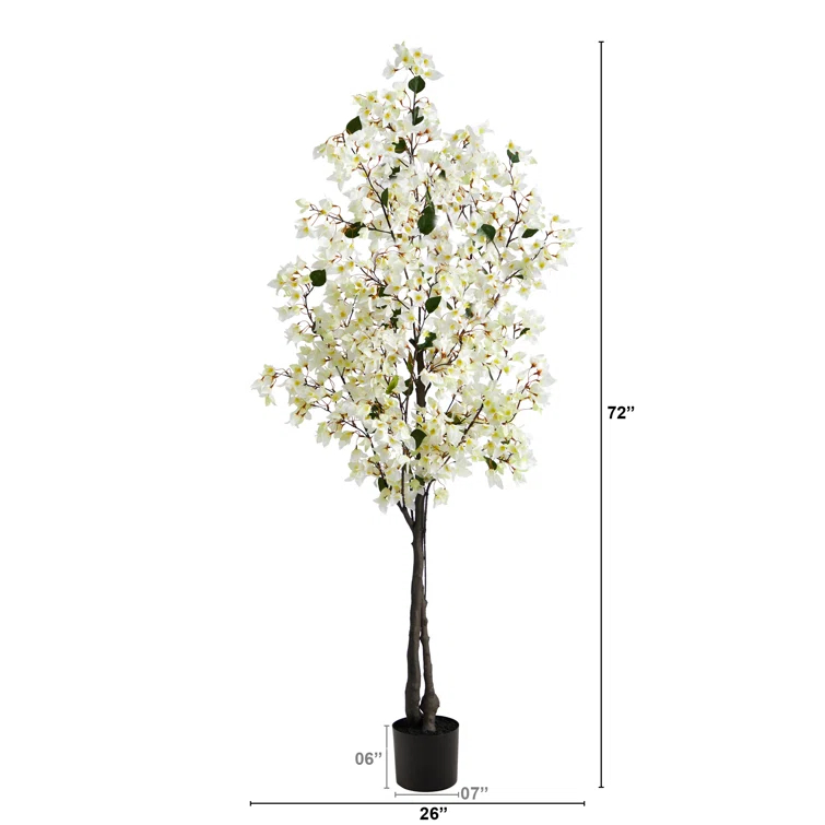 Primrue Faux Flowering Tree in Planter
