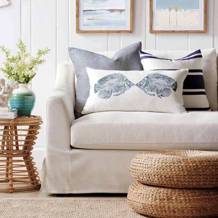 Striped Reversible Throw Pillow