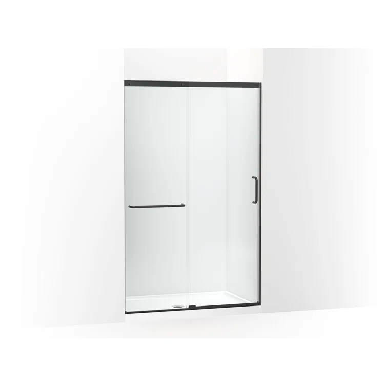 Elate Tall Sliding Shower Door, 75-1/2-In H X 44-1/4 - 47-5/8-In W, With Heavy 5/16-In Thick Crystal Clear Glass