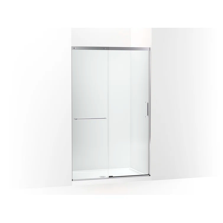 Elate Tall Sliding Shower Door, 75-1/2-In H X 44-1/4 - 47-5/8-In W, With Heavy 5/16-In Thick Crystal Clear Glass