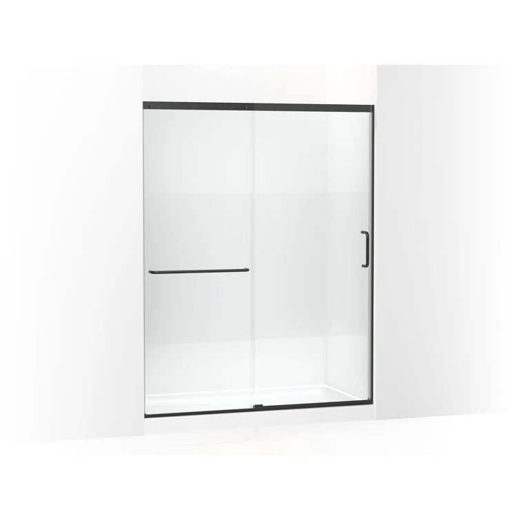 Elate Tall Sliding Shower Door, 75-1/2-In H X 56-1/4 - 59-5/8-In W, With Heavy 5/16-In Thick Crystal Clear Glass