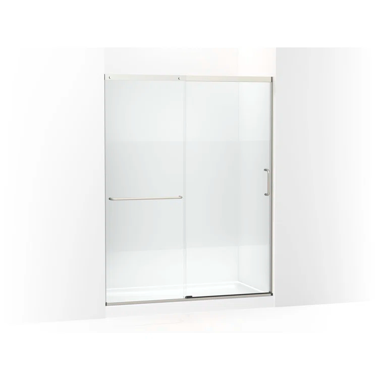 Elate Tall Sliding Shower Door, 75-1/2-In H X 56-1/4 - 59-5/8-In W, With Heavy 5/16-In Thick Crystal Clear Glass