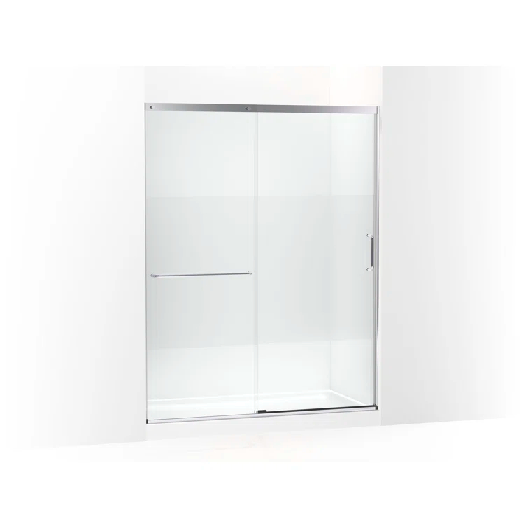 Elate Tall Sliding Shower Door, 75-1/2-In H X 56-1/4 - 59-5/8-In W, With Heavy 5/16-In Thick Crystal Clear Glass