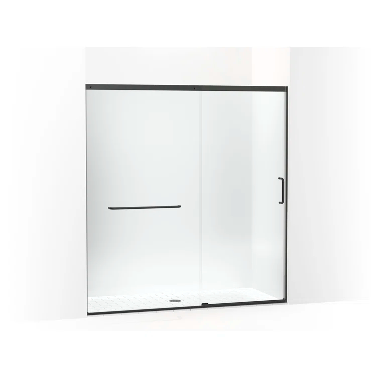 Sliding Shower Door, 75-1/2-In H X 68-1/4 - 71-5/8-In W, With Heavy 5/16-In Thick Crystal Clear Glass