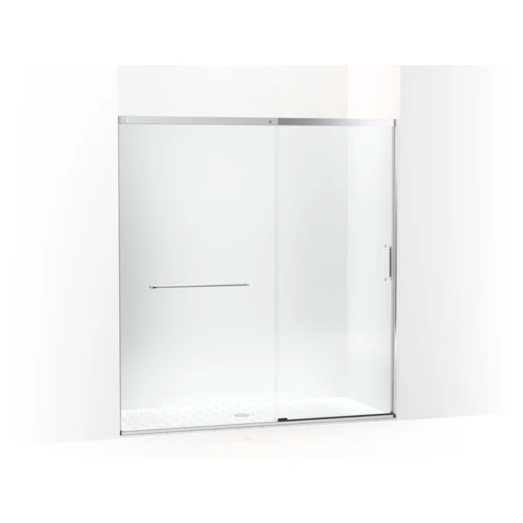 Sliding Shower Door, 75-1/2-In H X 68-1/4 - 71-5/8-In W, With Heavy 5/16-In Thick Crystal Clear Glass