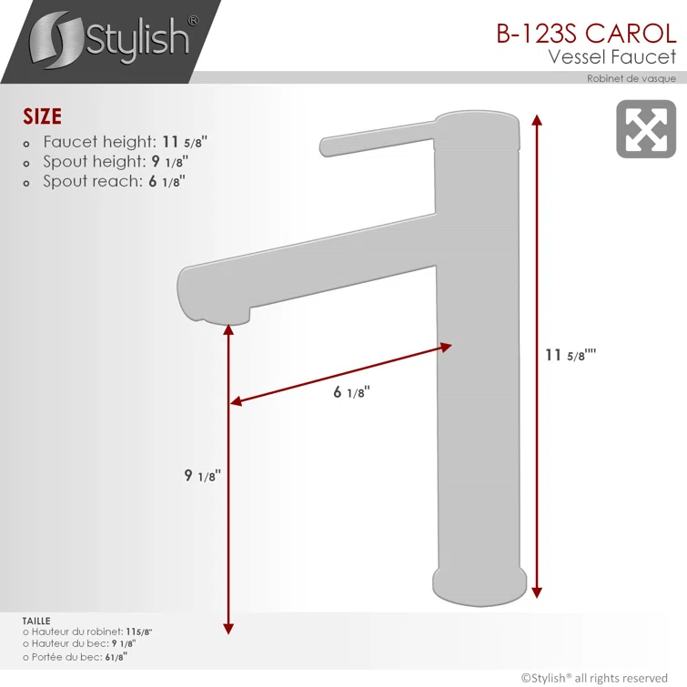 Stylish Aura Carol One-Handle Vessel Bathroom Faucet