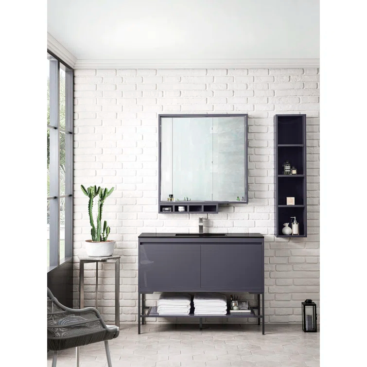 James Martin Vanities Milan Wood Flat Wall Mirror