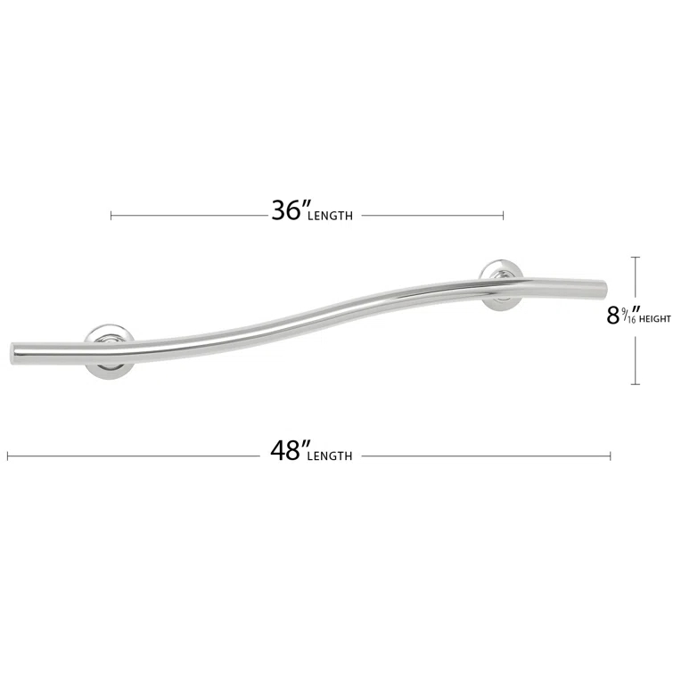 Lifestyle & Wellness Stainless Steel Wave Grab Bar