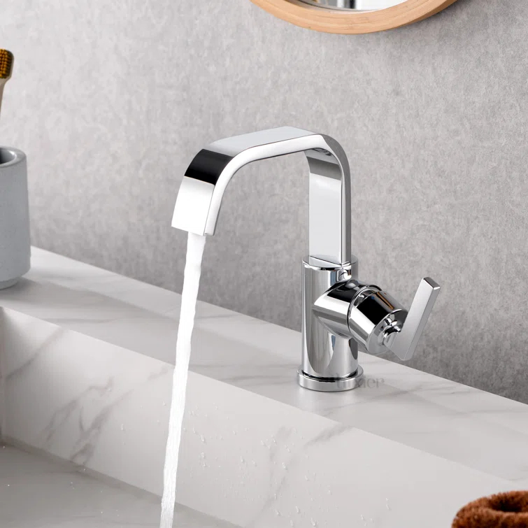 Single Hole Bathroom Faucet with Drain Assembly