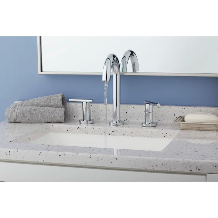Parma 2-Handle Widespread Bathroom Faucet with Metal Touch Down Drain