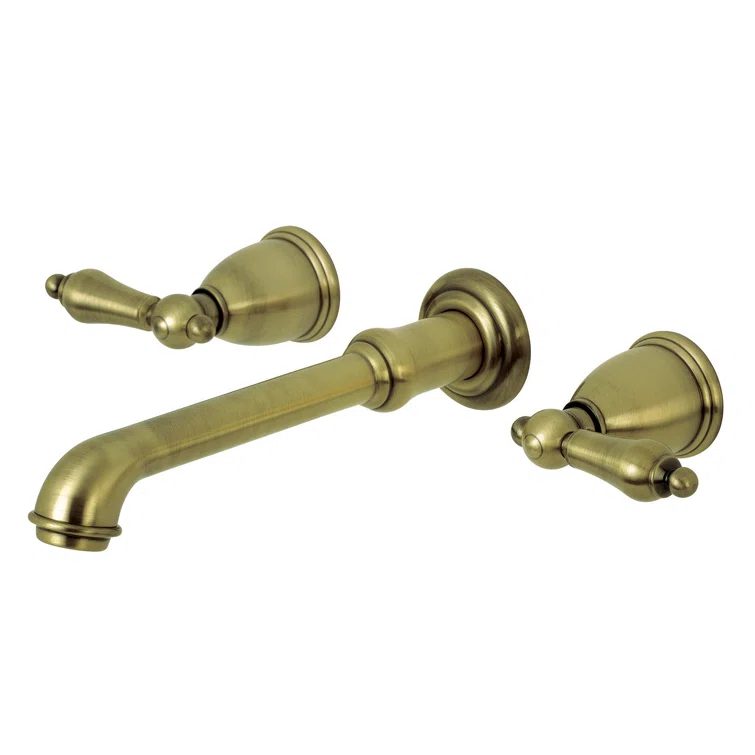 Kingston Brass English Country Two-Handle 3-Hole Wall Mount Roman Tub Faucet