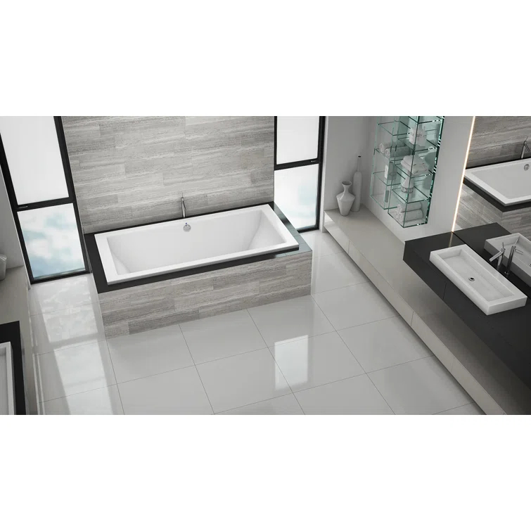 Naples 72" x 36" Drop In Soaking Acrylic Bathtub