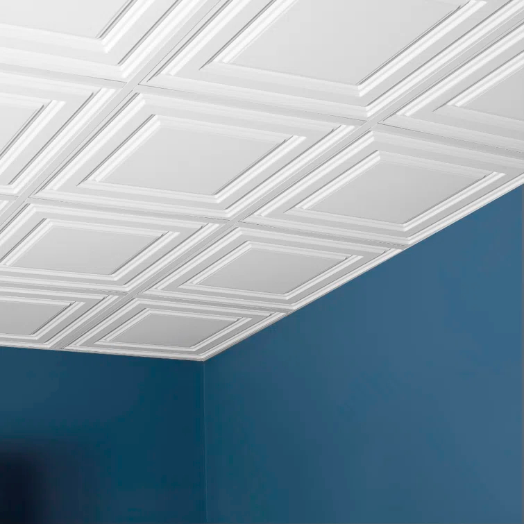 Waterproof Designer Series 24'' L x 24'' W Textured Vinyl Drop-In Ceiling Tile