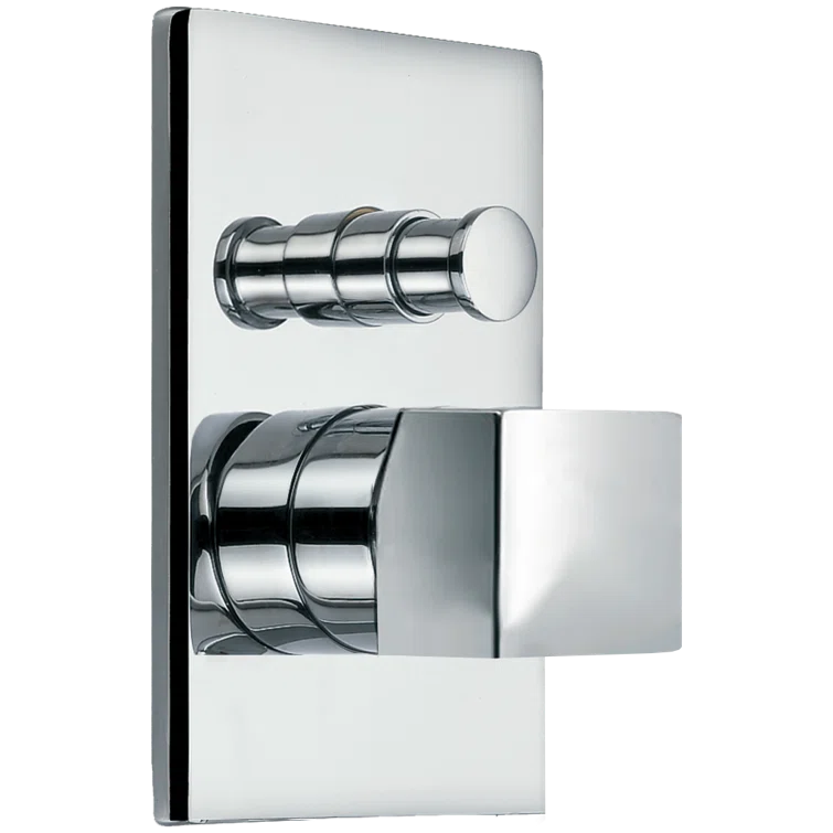 Pressure Balance Mixer with Diverter and Cube Handle Trim Kit