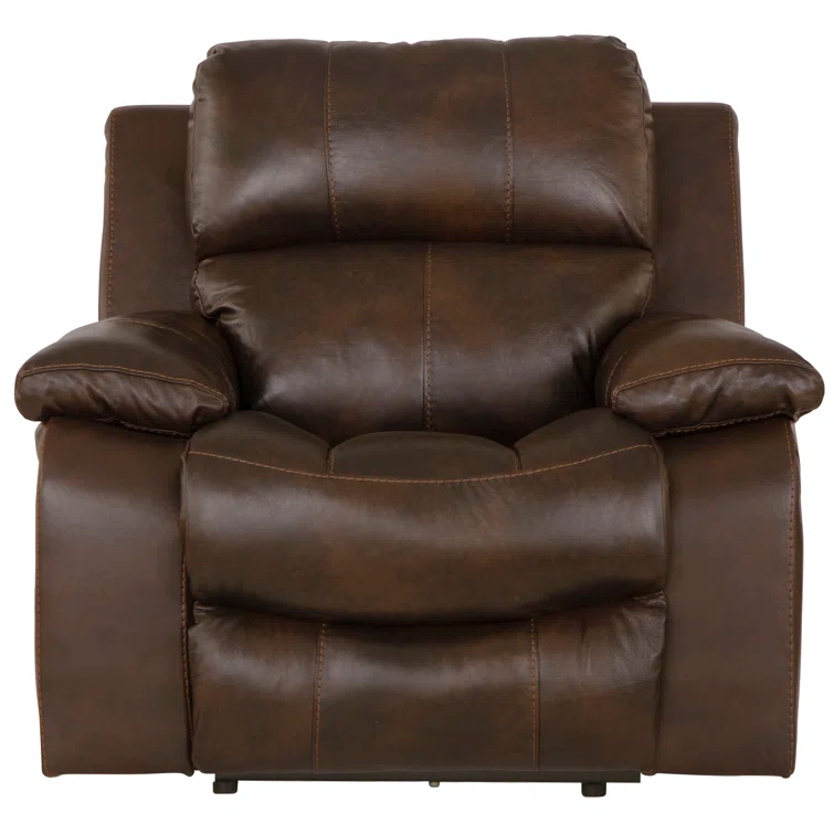 Akylah 42" Wide Leather Match Rocker Standard Recliner