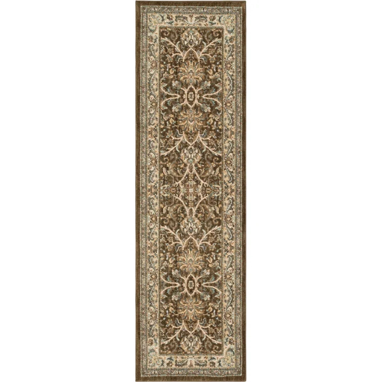 Euphoria Brown/Beige Traditional Floral Area Rug