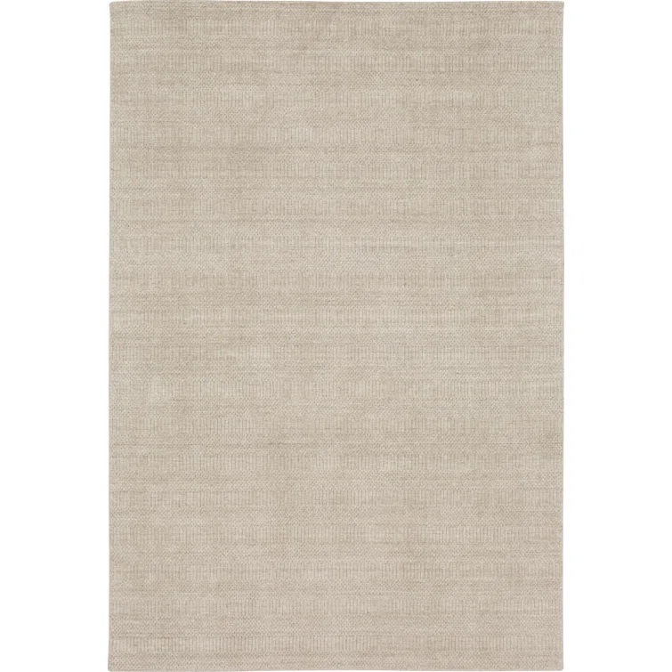 Handwoven Wool Beige Area Rug