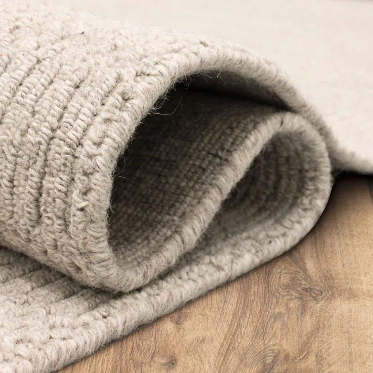 Handwoven Wool Beige Area Rug