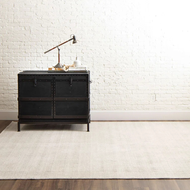 Handwoven Wool Beige Area Rug