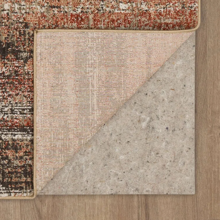 Abstract Coral/Gray Area Rug