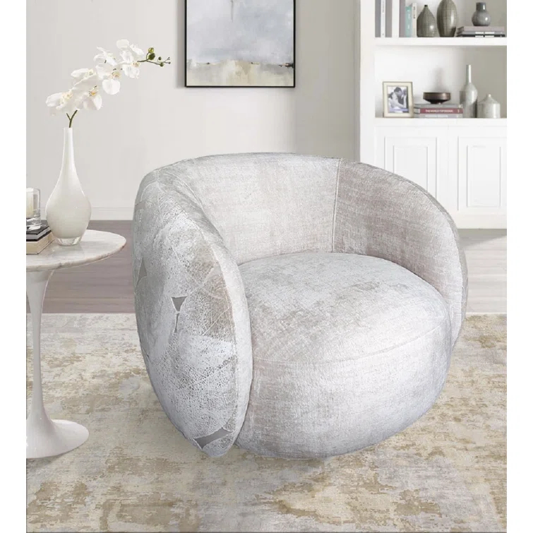 Napoli Upholstered Swivel Barrel Chair